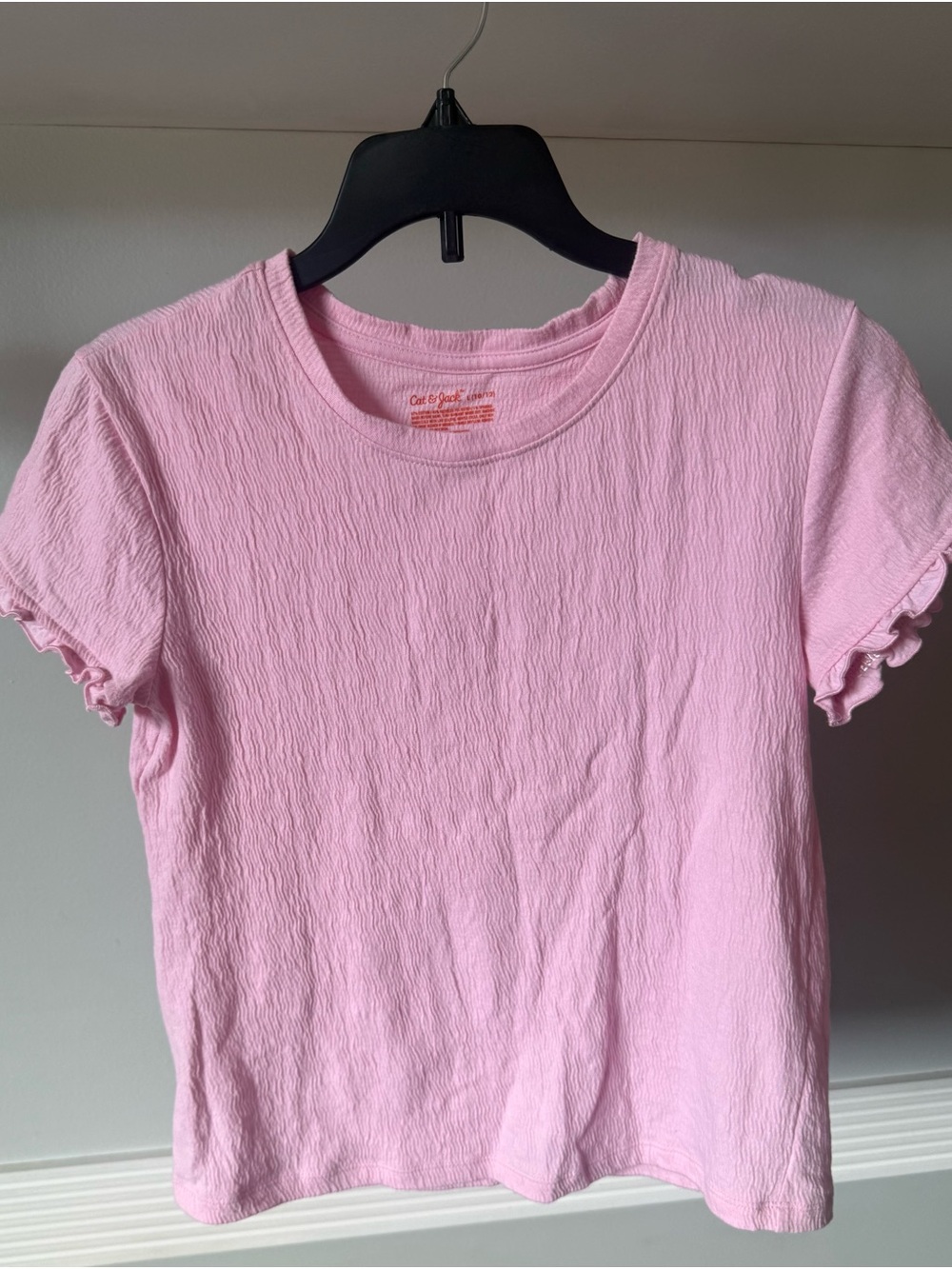 Cat & Jack Pink Short Sleeve Ruffled Tee